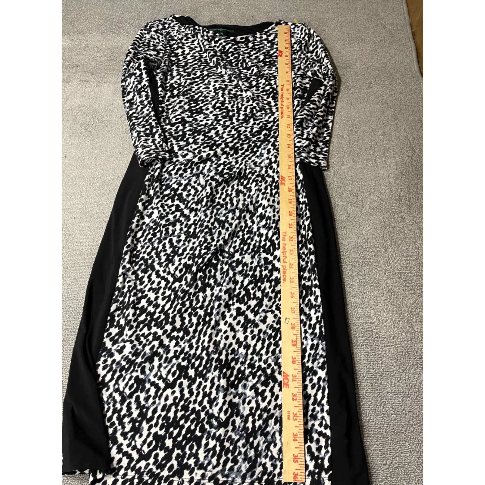 Ralph Lauren Lauren Ralph Lauren Dress Womens Size 6 Black Short Sleeve Belt Pockets Belted Knee Length Shirt Dress Casual Party/Cocktail Travel Wedding Size M / US 6-8 / IT 42-44 - 2 Thumbnail