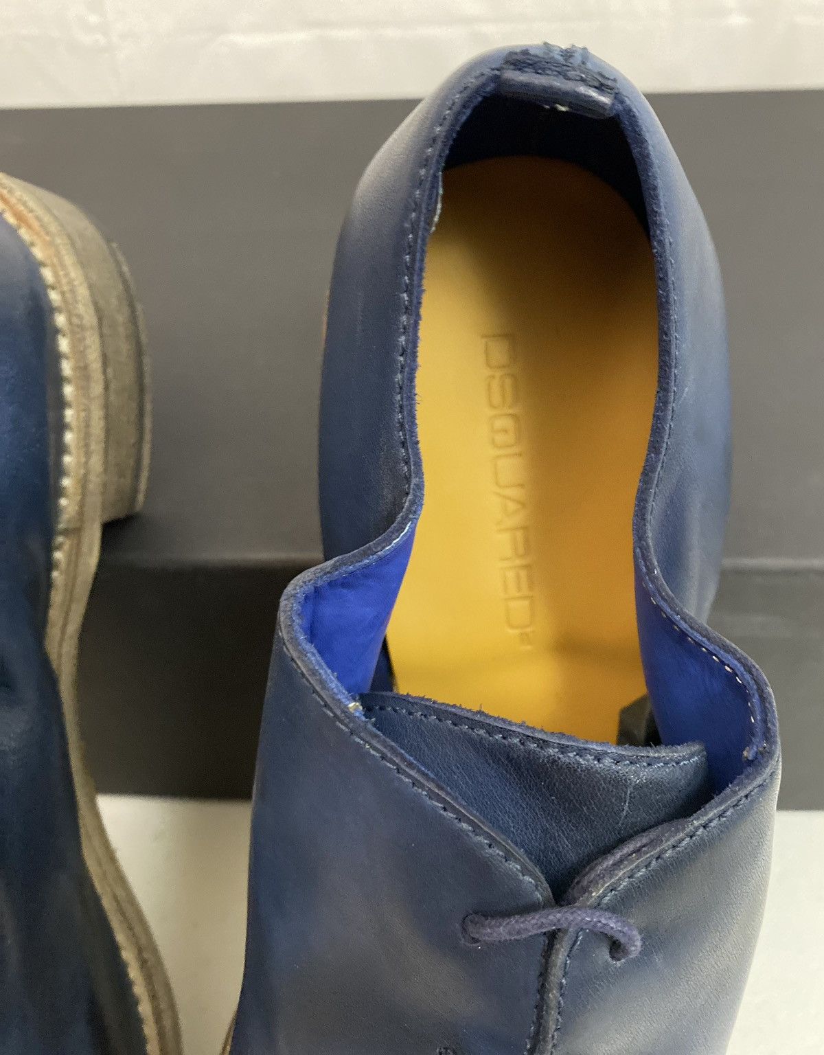 Dsquared2 Dsquared2 🇮🇹 Blue Goodyear welt Handmade Uni Derby 8.5 NEW Size US 8.5 / EU 41-42 - 7 Thumbnail