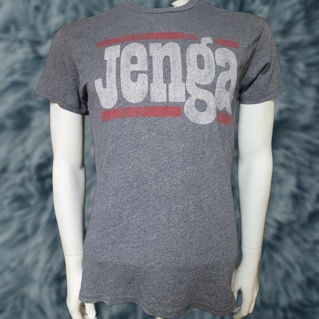 Vintage Retro Brand Jenga Classic Logo Construction Skill Game T Shirt Small Gray Cotton Blend Short Sleeve Crew Neck Mens Graphic Tee 80s 90s 00s Retro Size US S / EU 44-46 / 1 - 1 Thumbnail