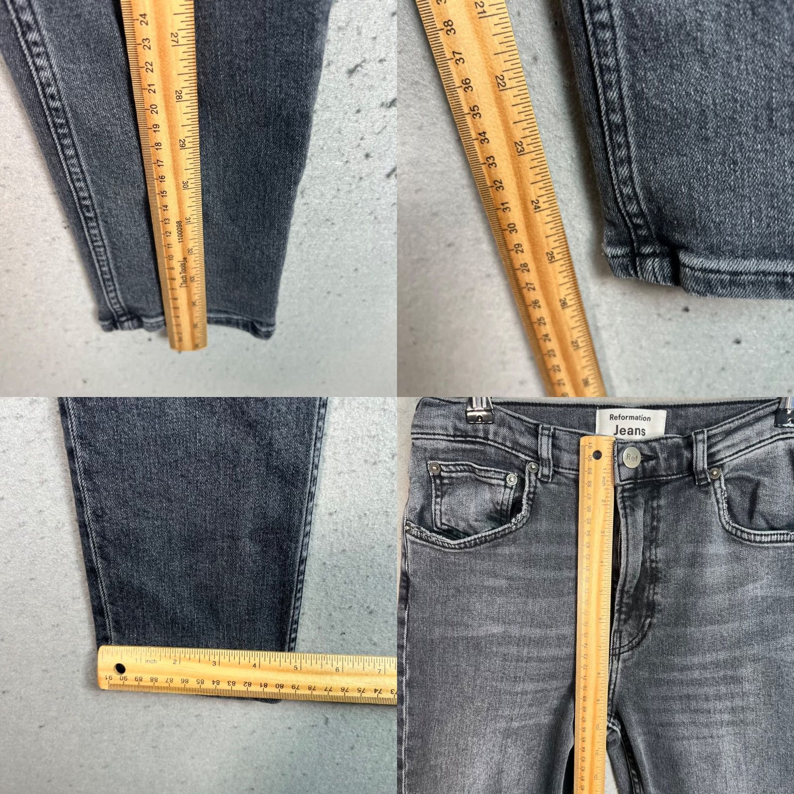 Reformation Reformation Womens Jeans Grey Size 28 High-Waisted Skinny Organic Cotton Blend Size 28" / US 6 / IT 42 - 8 Thumbnail