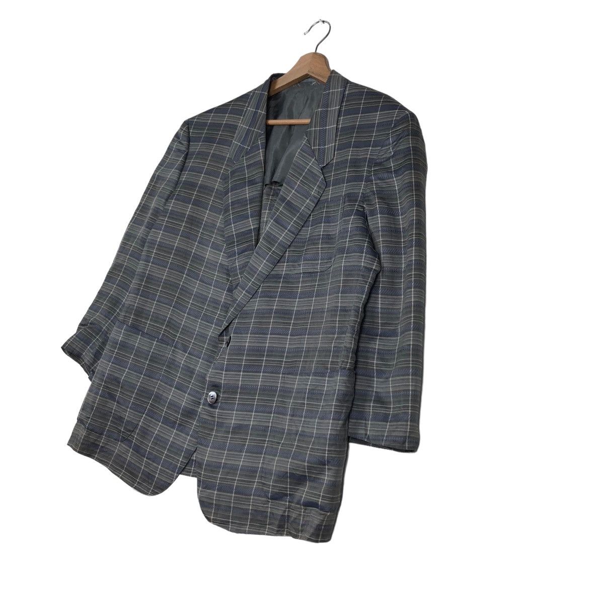 Japanese Brand 🔥Vintage Lanvin Paris Double Breast Tartan Design Coats Size US M / EU 48-50 / 2 - 2 Thumbnail