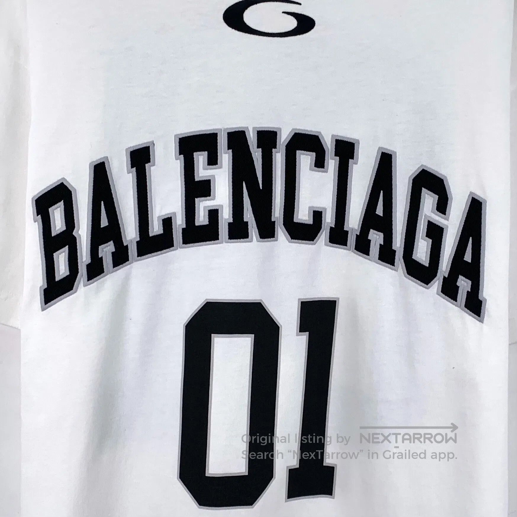 Balenciaga Balenciaga White logo lettering print cotton round neck sh Size US S / EU 44-46 / 1 - 4 Thumbnail