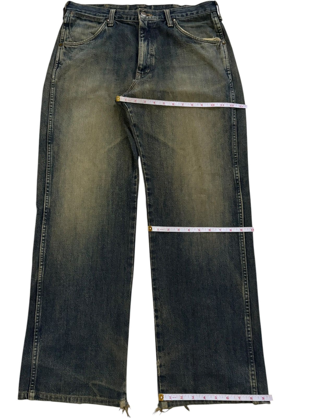 Wrangler Vintage Japanese Wrangler Mud Wash Distressed Baggy Jeans Size US 33 - 14 Thumbnail