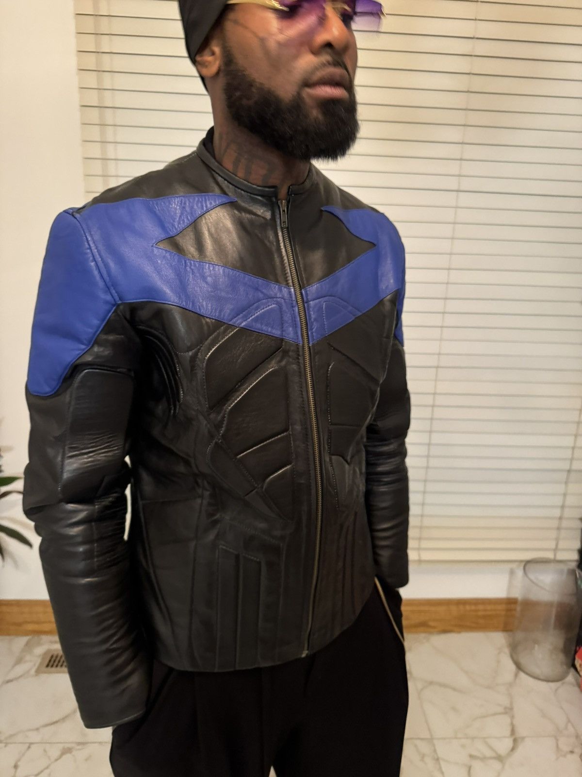 Genuine Leather Vintage Night-wing Batman Black Leather Motorcycle Jacket Size US L / EU 52-54 / 3 - 19 Thumbnail