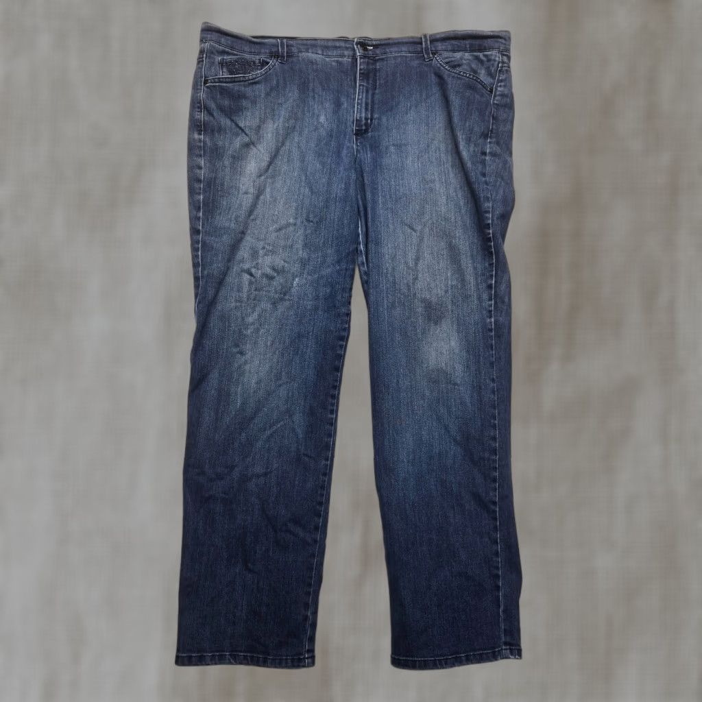 Gloria Vanderbilt Gloria Vanderbilt Amanda Plus Size Jeans Dark Wash Denim Pants 22W Women Size 40" / US 18 - 1 Thumbnail