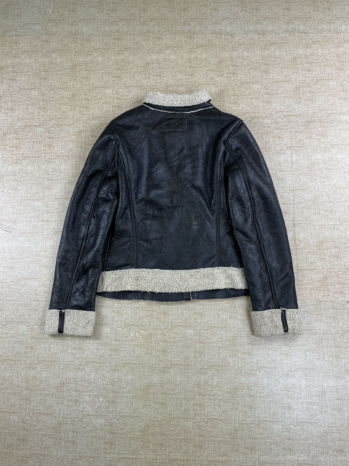 NEO LEATHER VINTAGE Lined Sherpa Leather Jacket