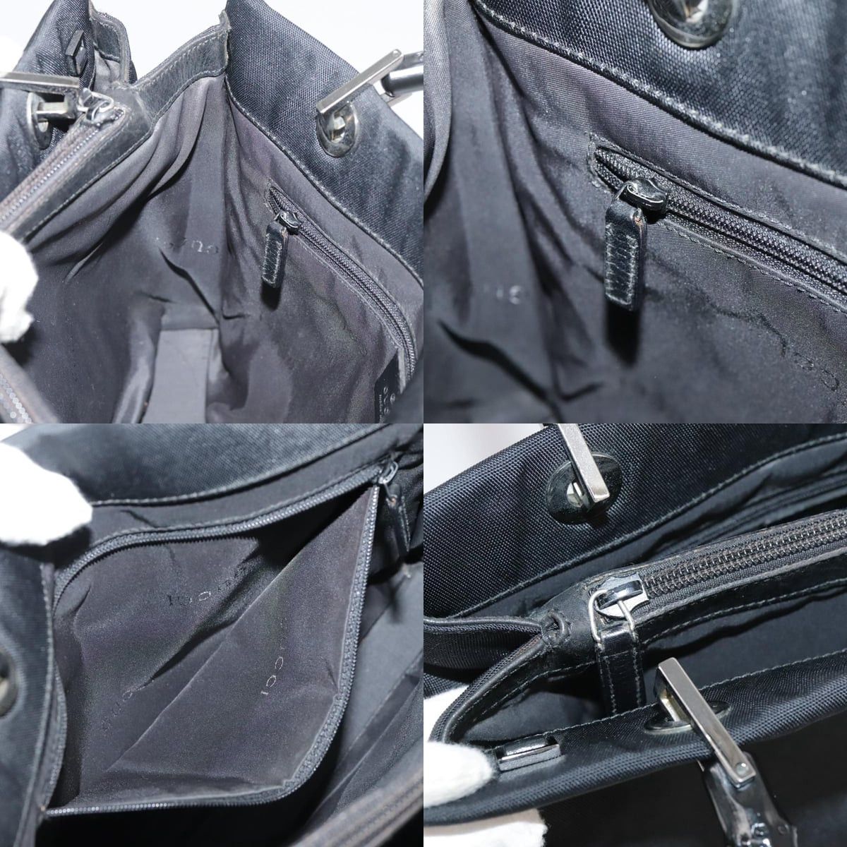 Gucci GUCCI Bamboo Handbag Nylon Black 002 002 Size ONE SIZE - 12 Thumbnail