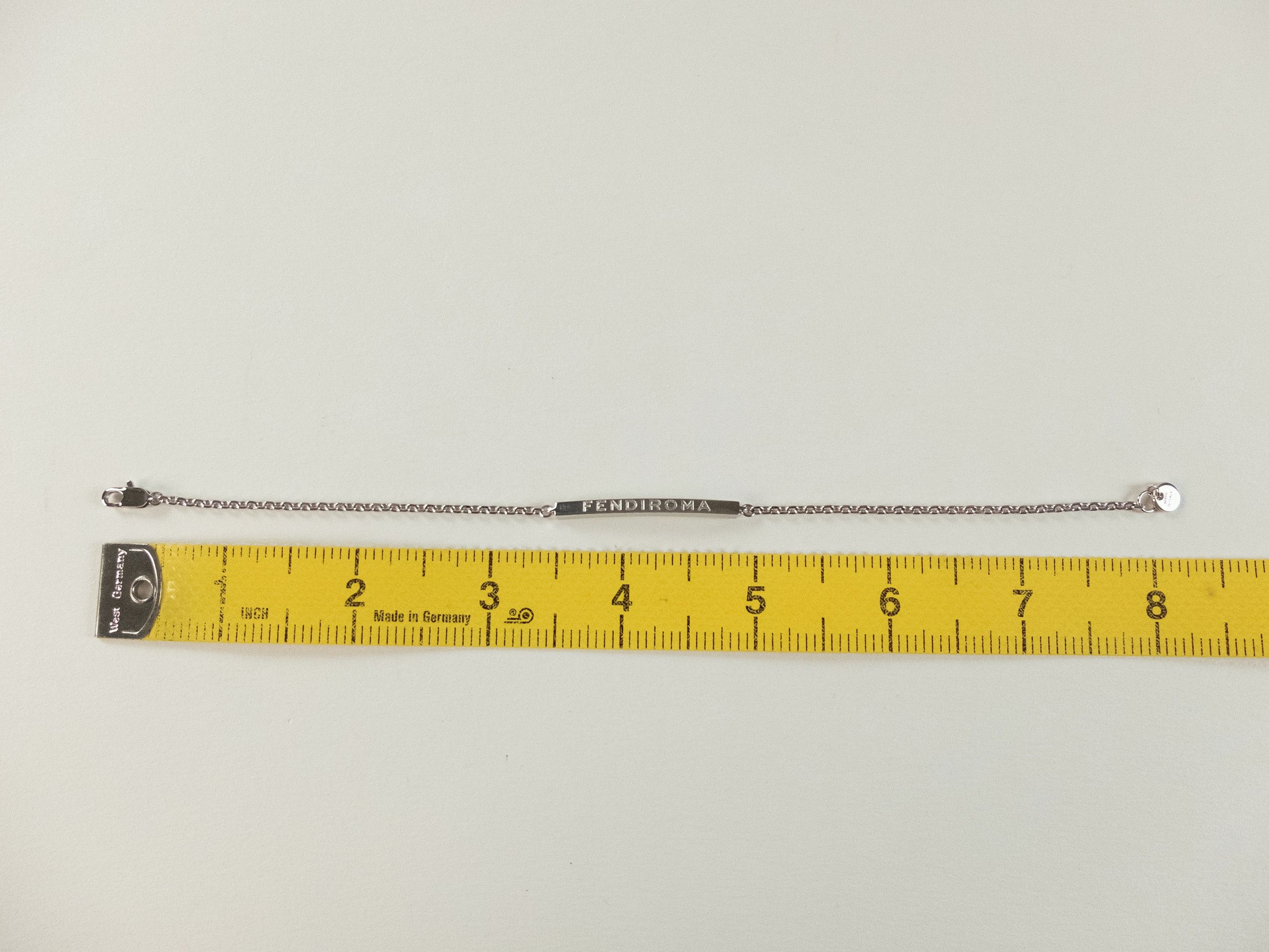 Fendi FENDI Roma palladium metal logo bracelet Medium Size ONE SIZE - 9 Thumbnail