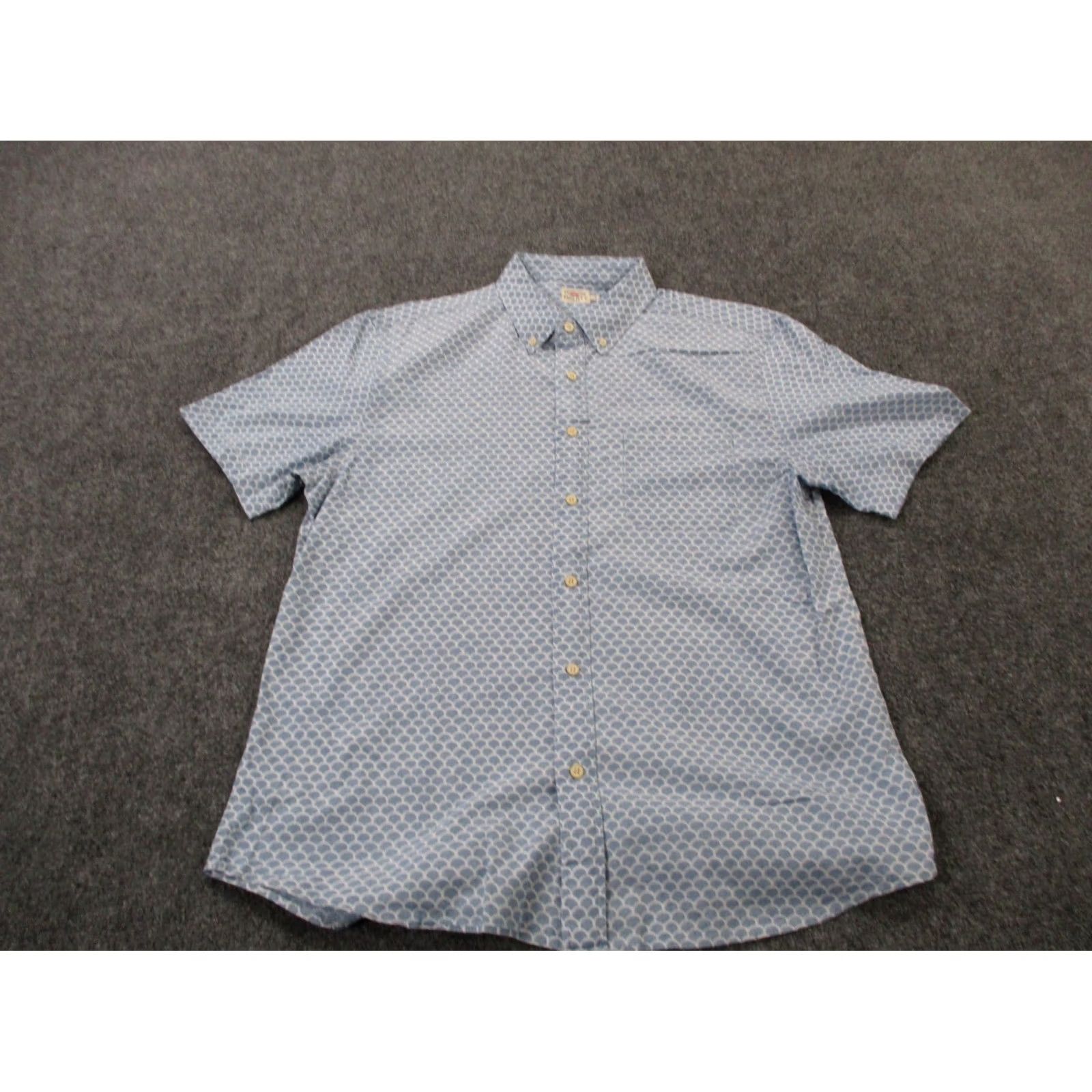 Faherty Faherty Shirt Mens L Blue Scale Print Work Business Golf Preppy Size US L / EU 52-54 / 3 - 2 Thumbnail