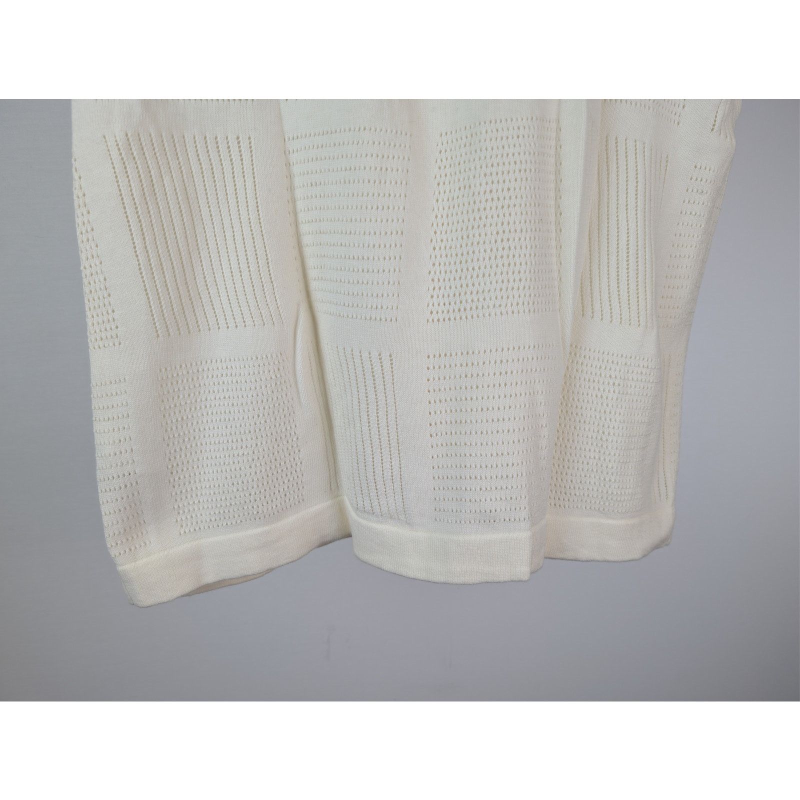 Vince o1rshd1 CC20 Patchwork Pointelle Short-Sleeve Sweater Cream Size US S / EU 44-46 / 1 - 11 Thumbnail