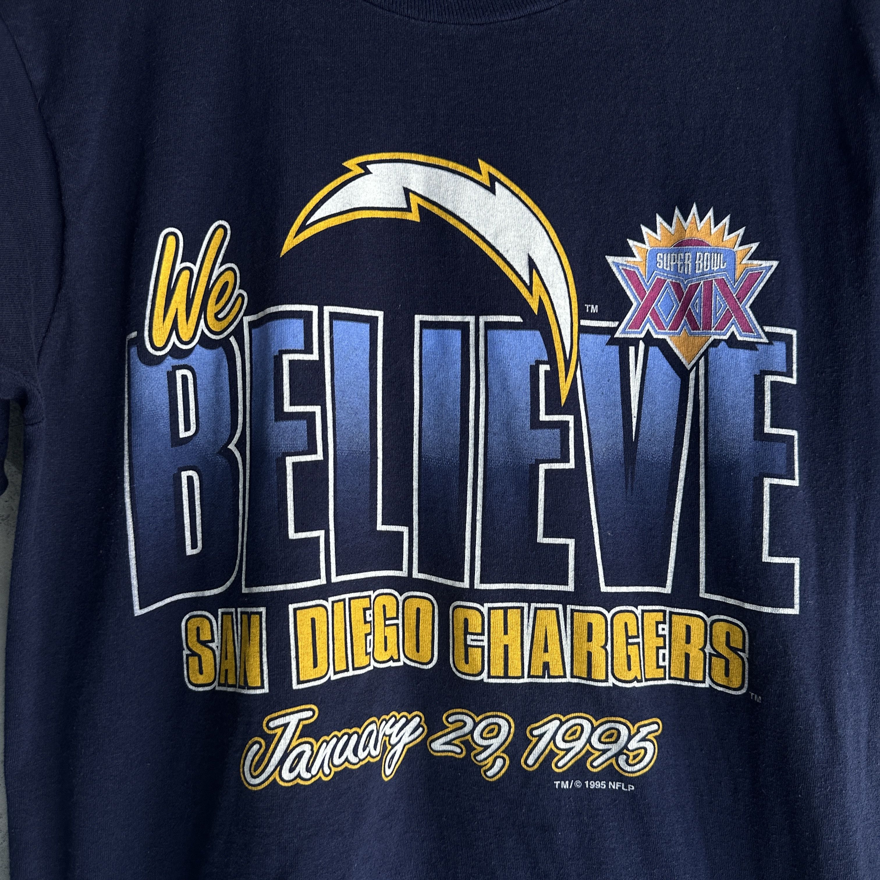 Salem Sportswear Vtg San Diego Chargers T-Shirt Salem 1995 Superbowl Believe Size US M / EU 48-50 / 2 - 3 Thumbnail
