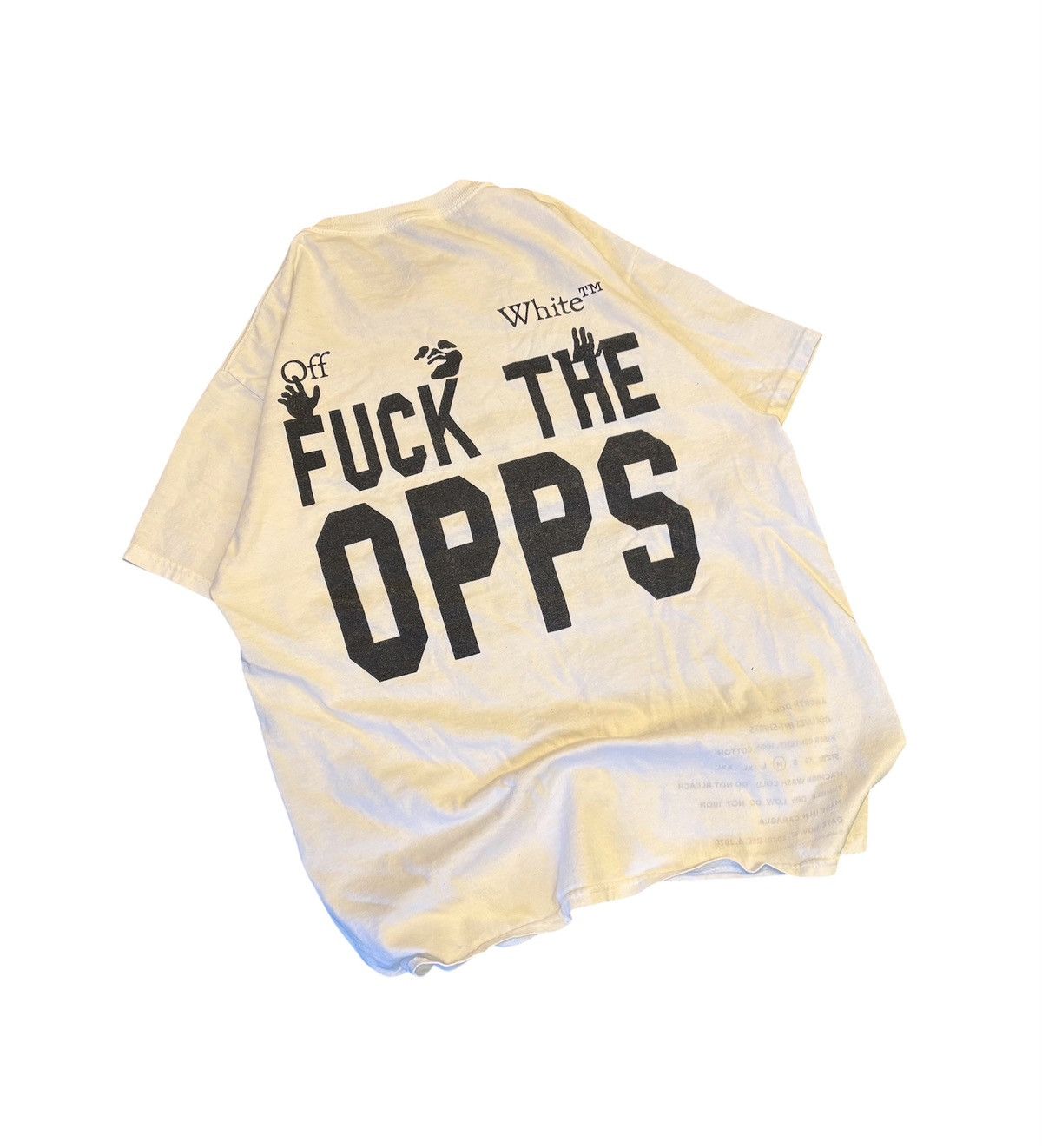 Off-White VERY RARE Off-White “F The Opps” Tee Size US M / EU 48-50 / 2 - 1 Thumbnail