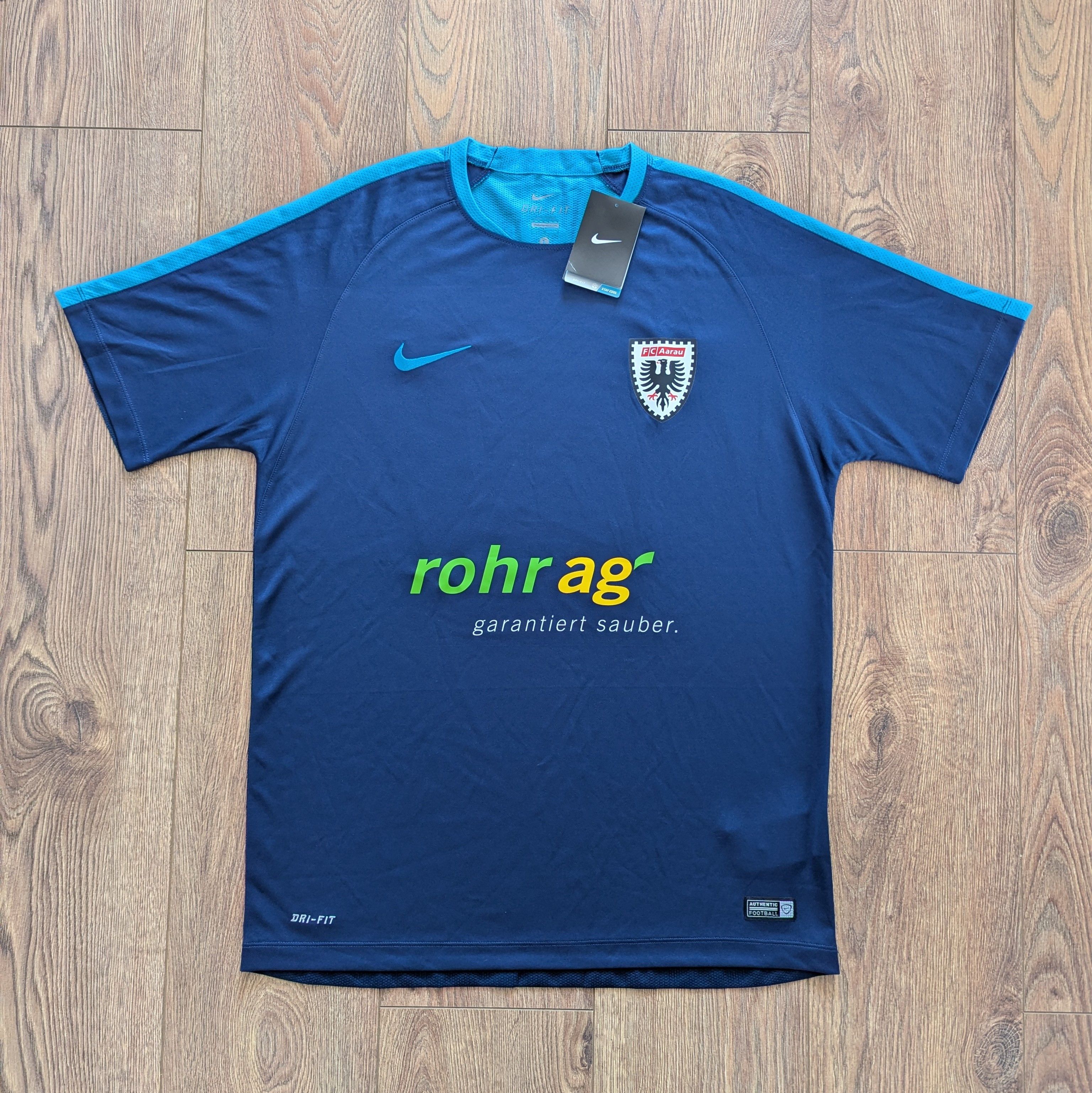 Nike FC Aarau Jersey Nike Training T-Shirt GPX II Lagoon Samsung Size US L / EU 52-54 / 3 - 1 Thumbnail