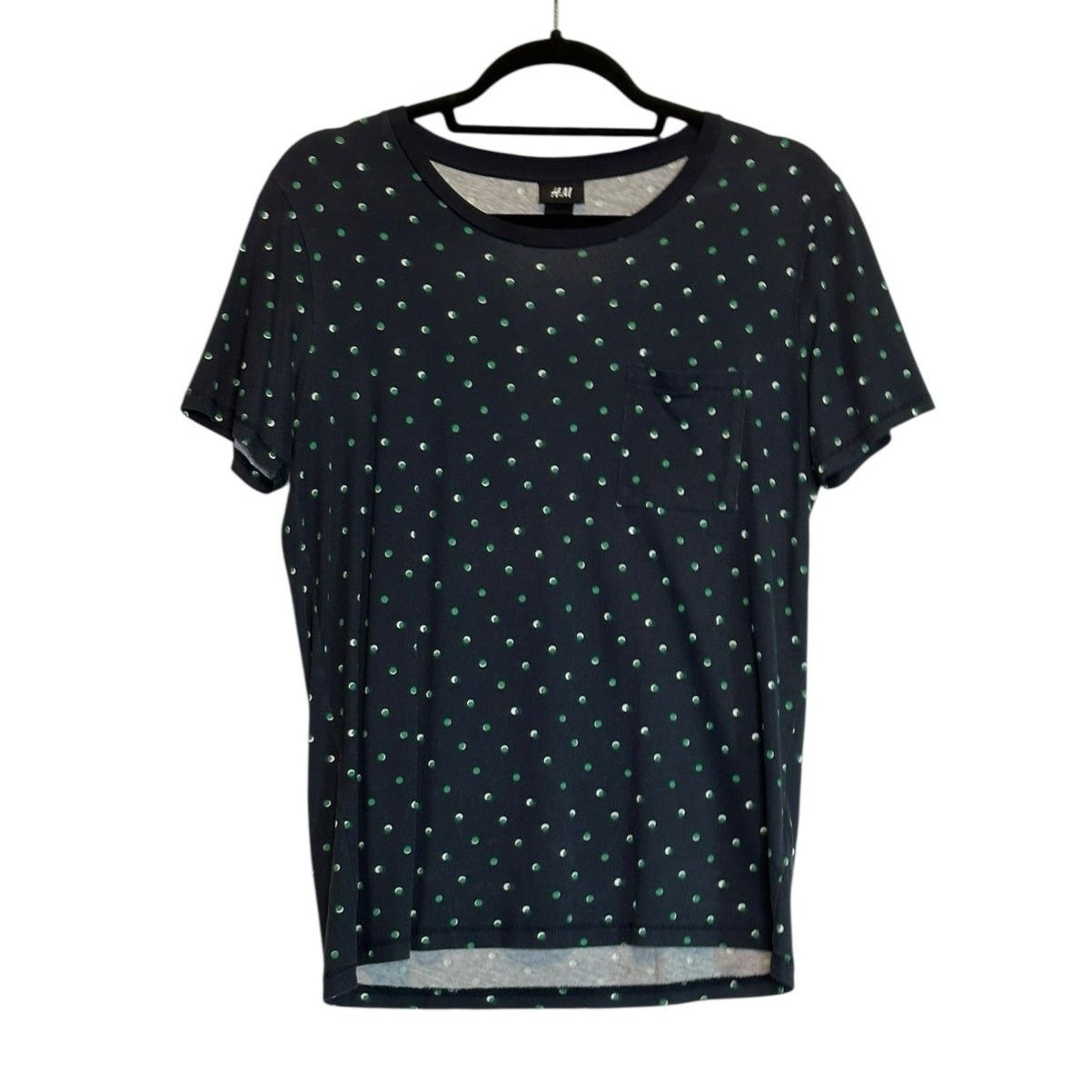 H&M H & M blue green polka dot short sleeves t shirt size Small Size US S / EU 44-46 / 1 - 1 Thumbnail