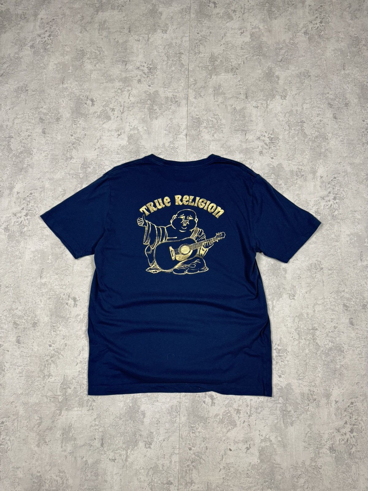 True Religion True Religion Blue T Shirt Big Gold Logo Size L Size US L / EU 52-54 / 3 - 1 Thumbnail