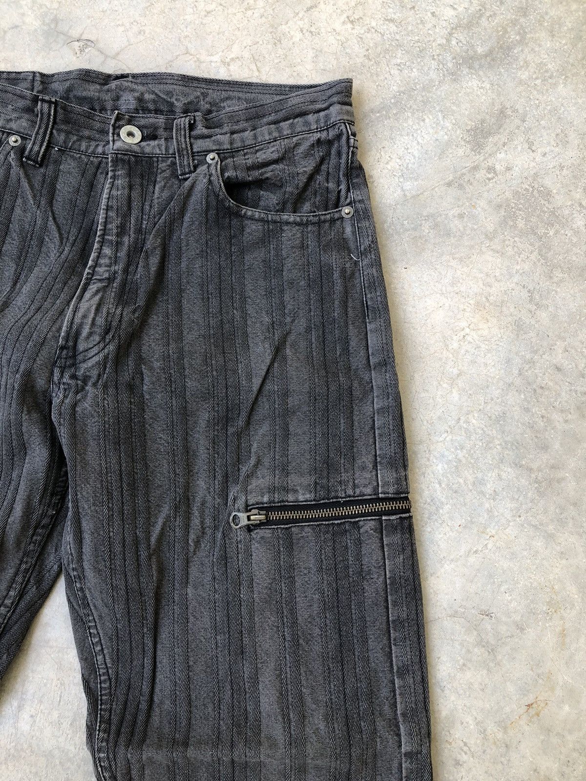 PPFM PPFM 2003 Striped Twill Cargo Double Zip Pocket Denim Size US 29 - 4 Thumbnail