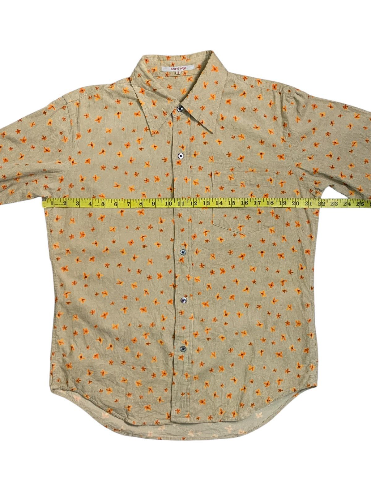 Japanese Brand Rare Design Bound Edge Floral Soft Corduroy Button Up Shirts Size L / US 10 / IT 46 - 7 Thumbnail