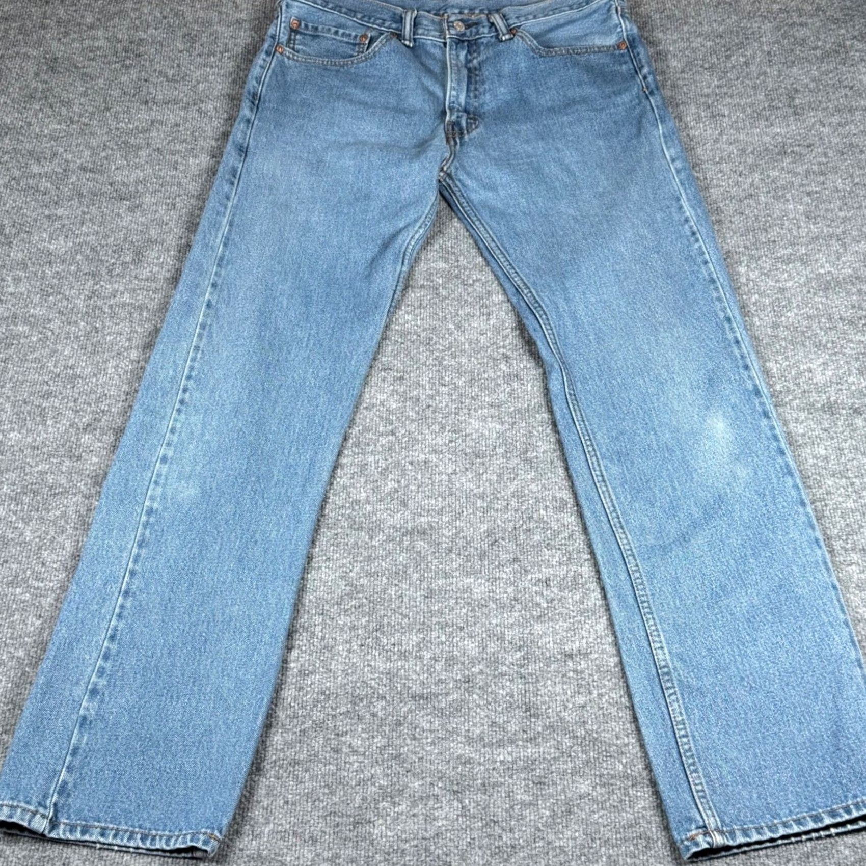 Levi's Levi's 505 Regular Fit Straight Jeans 34x34 Blue Denim Mens Jeans Straight Leg 34 Inseam Regular Fit Vintage No Size US 34 / EU 50 - 3 Thumbnail