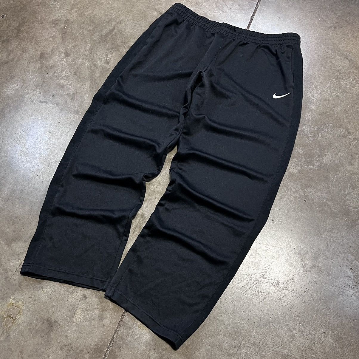 Nike × Vintage Vintage Nike Mini Swoosh Sweatpants Wide Leg Baggy Drill Y2K Size US 36 / EU 52 - 2 Thumbnail