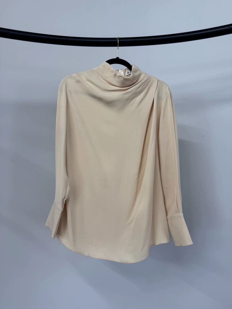 Loro Piana LORO PIANA Apricot-colored silkworm silk jacket Size S / US 4 / IT 40 - 1 Thumbnail