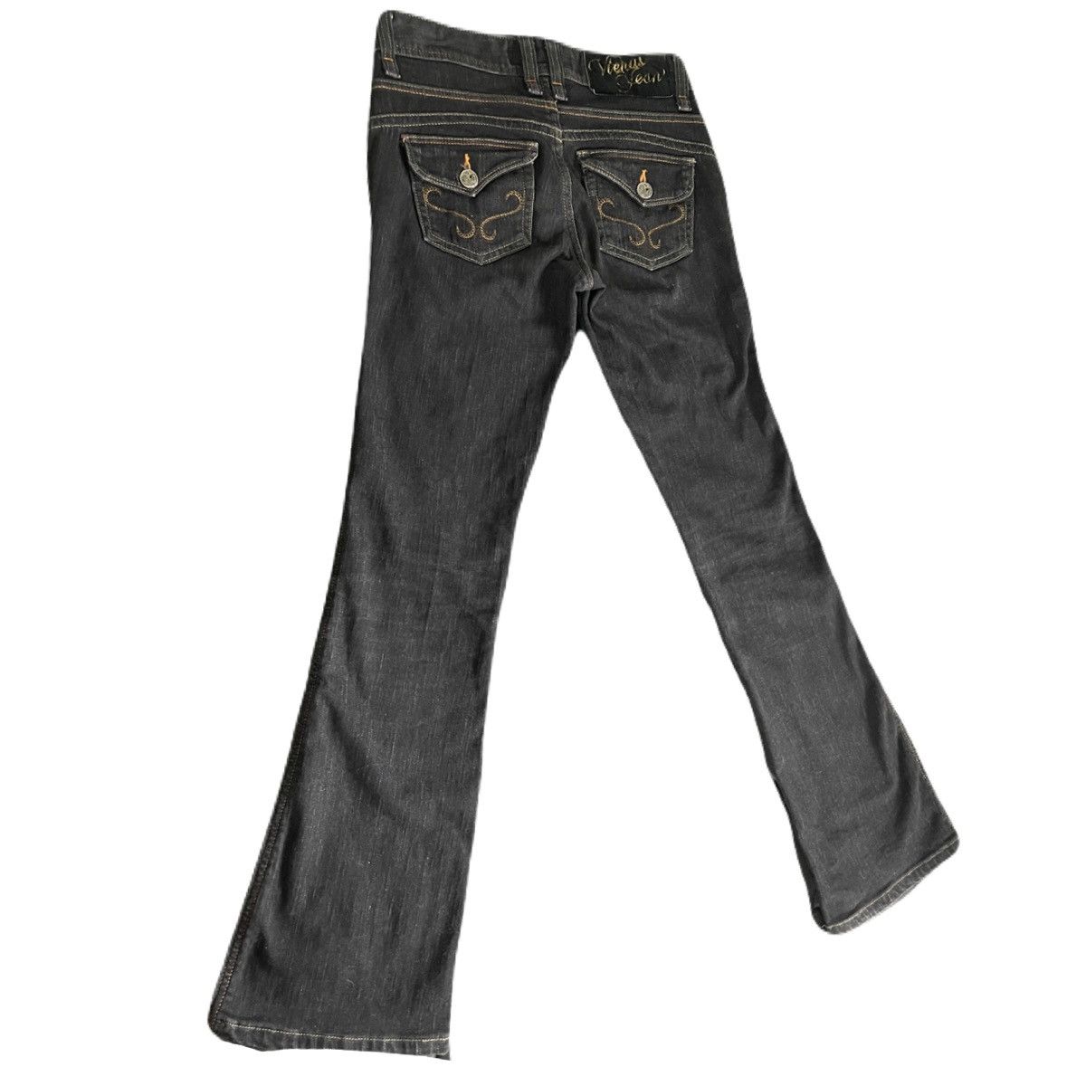 If Six Was Nine 2000s Japanese archive Vkei Flared Dark-Wash Jeans Y2K Size US 30 / EU 46 - 3 Thumbnail