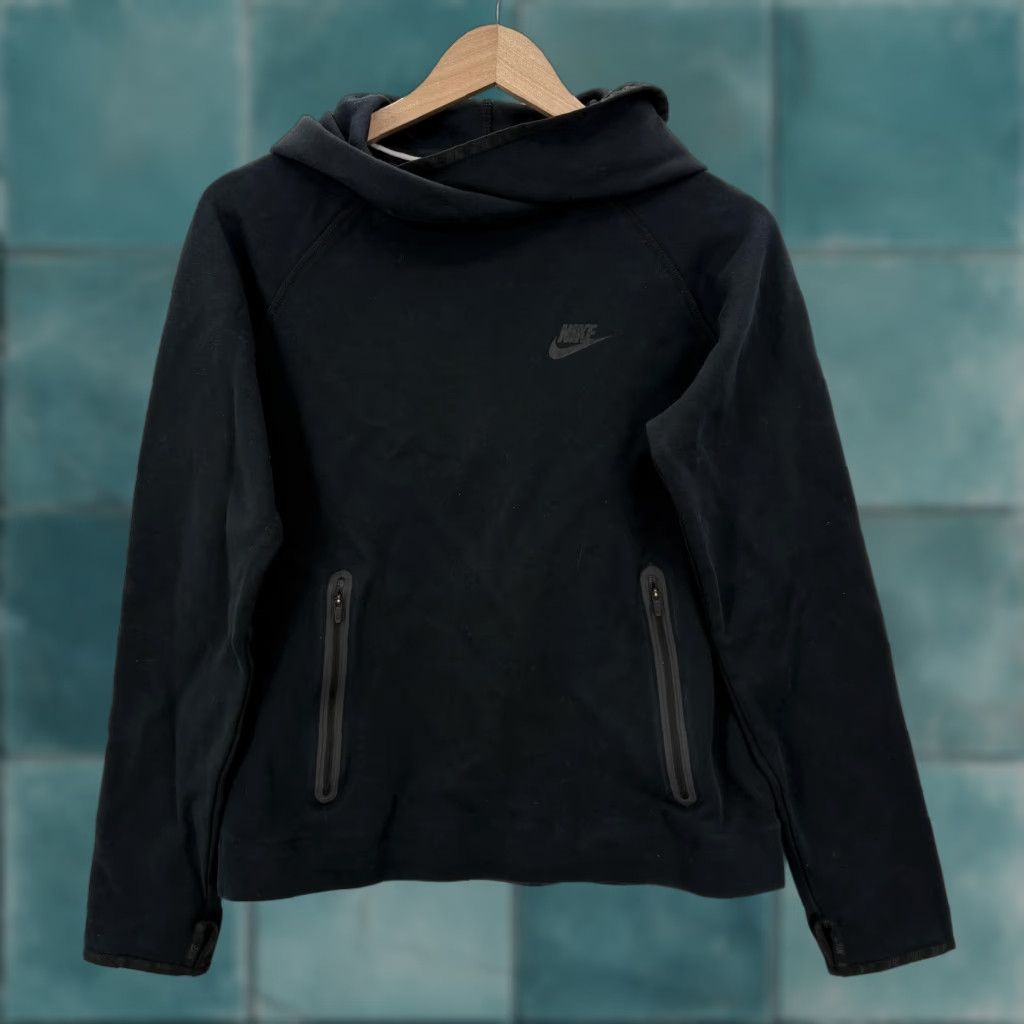 Nike Nike Sportswear Tech Fleece Funnel Hoodie Womens Large Black Pullover Zip Pocket Size L / US 10 / IT 46 - 1 Thumbnail