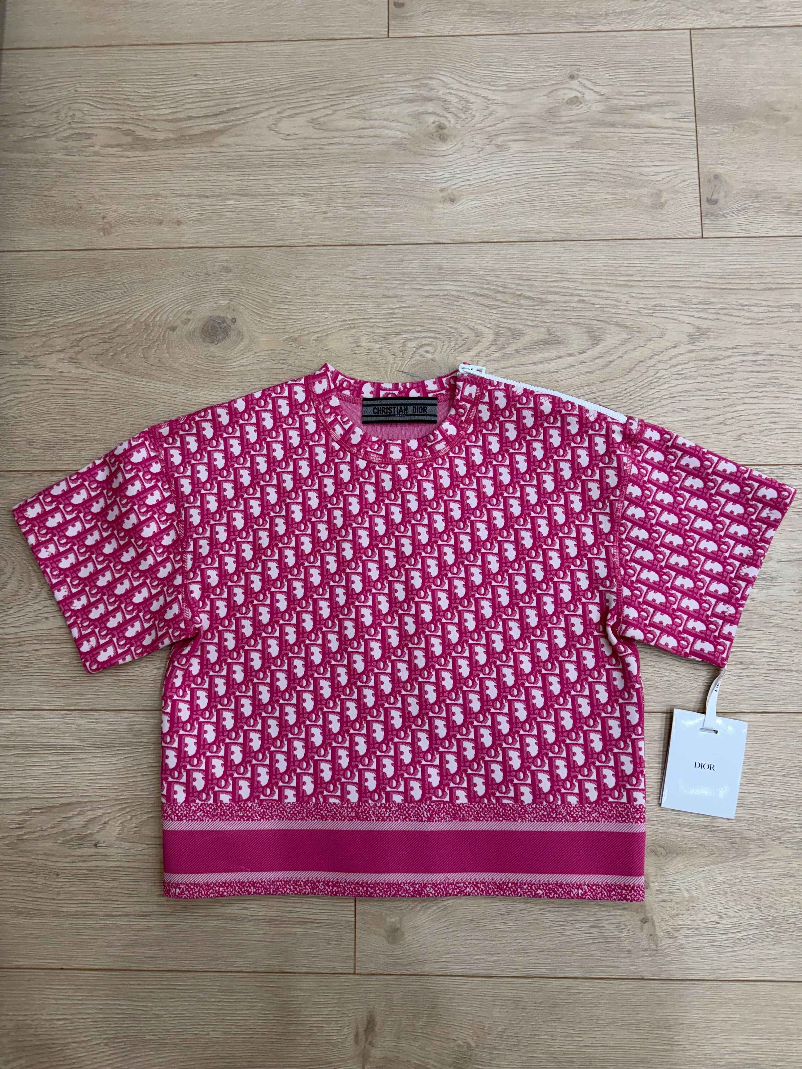Dior Dior Jacquard Oblique Logo Top Short Sleeve Zipper Shirt 34 Size XXS / US 00 / IT 34 - 2 Thumbnail