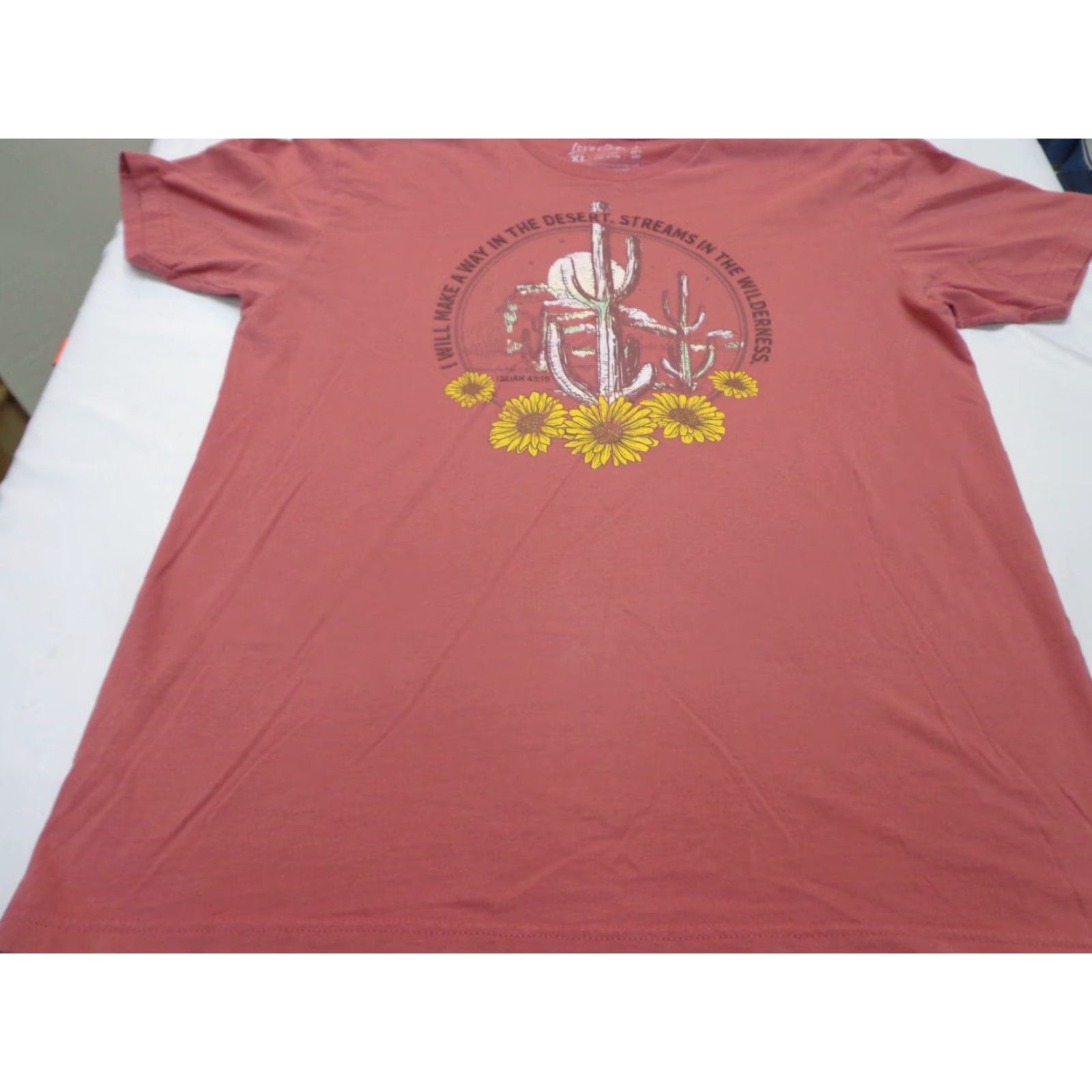 Vintage Love In Faith T-Shirt Size XL Red Unisex Adults Crew Neck Short Sleeve Cotton Blend Vintage No Size US XL / EU 56 / 4 - 2 Thumbnail