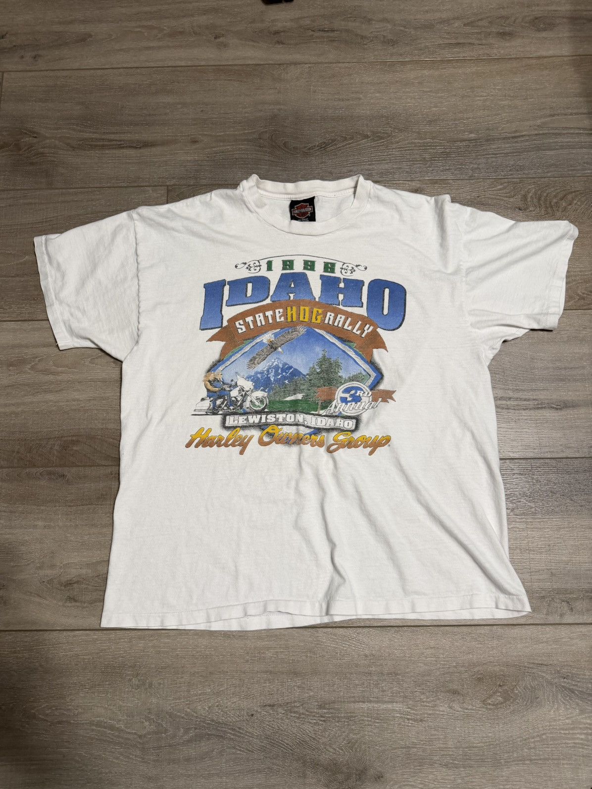 Harley Davidson Vintage White Harley Davidson T-Shirt Size US L / EU 52-54 / 3 - 1 Thumbnail