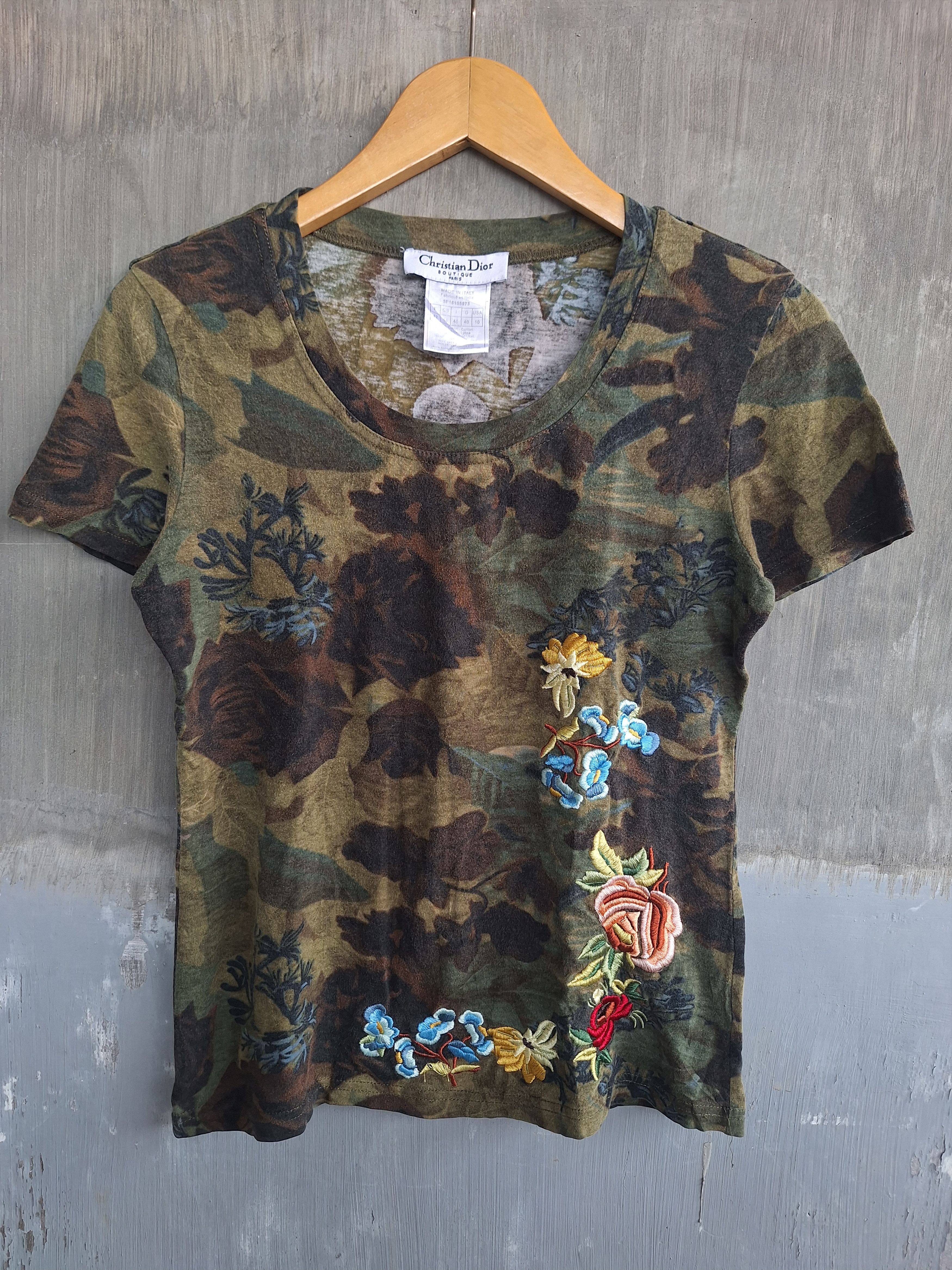 Dior Christian Dior Boutique Camo Floral Embroidered Size M / US 6-8 / IT 42-44 - 1 Thumbnail