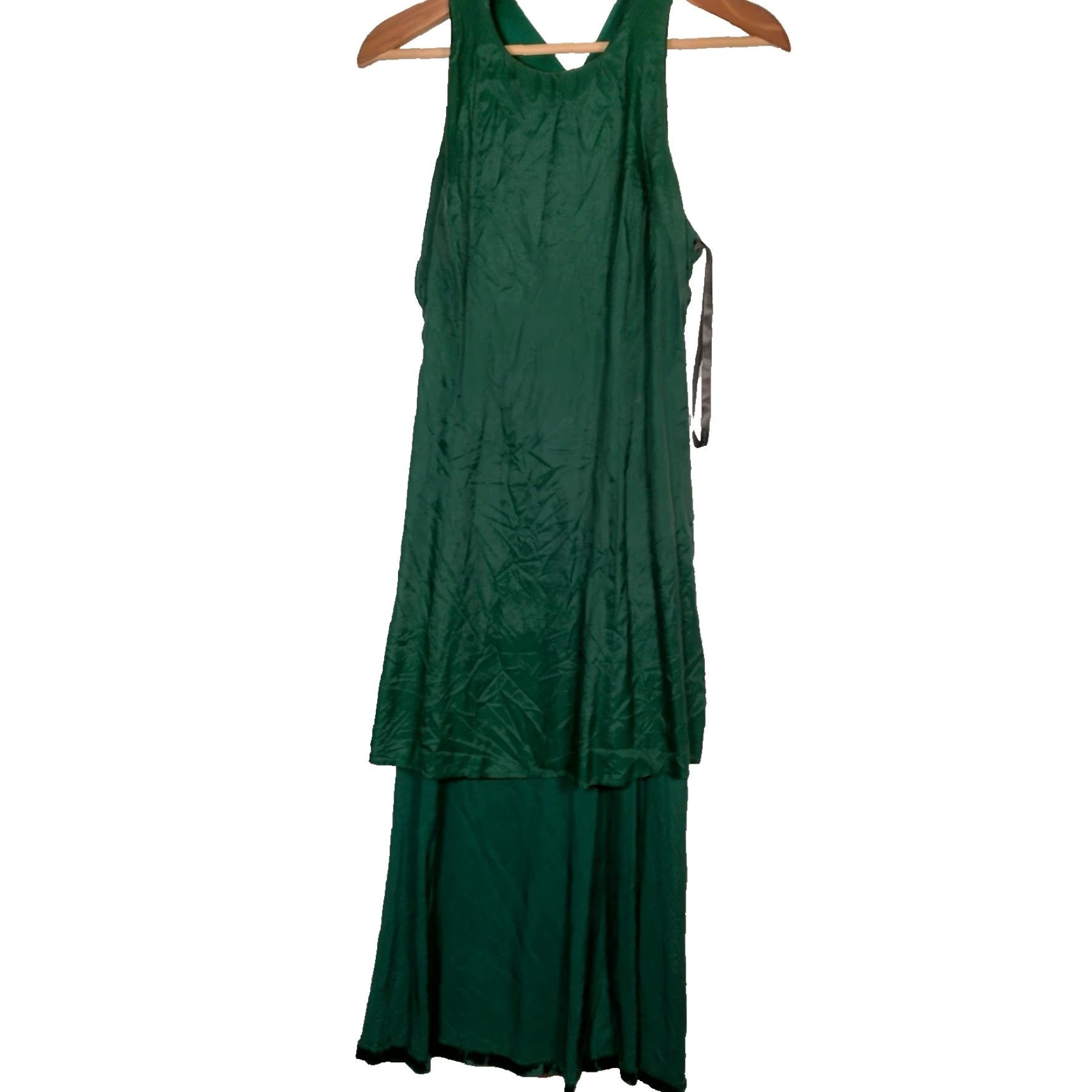 Vintage VINTAGE Donna Ricci Dress Women's Slip Dress Green Velvet Sleeveless Bow 1990s Petite Size 4 Long Size S / US 4 / IT 40 - 5 Thumbnail