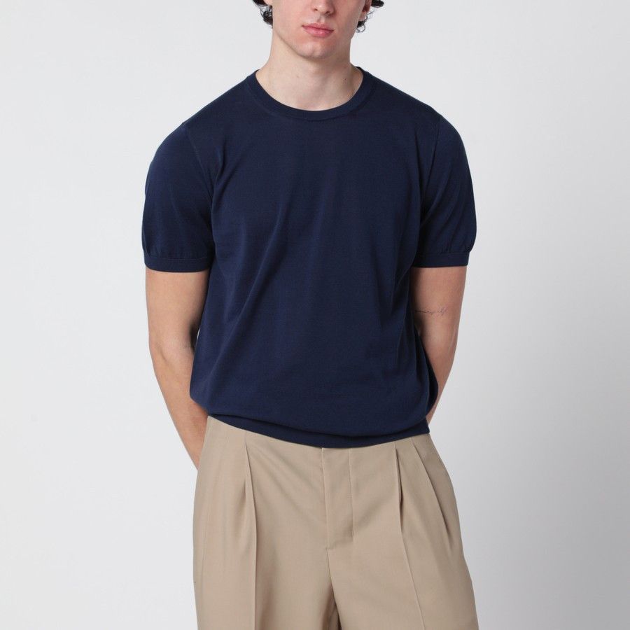 o1d2blof0226 Cotton T-Shirt in Blue