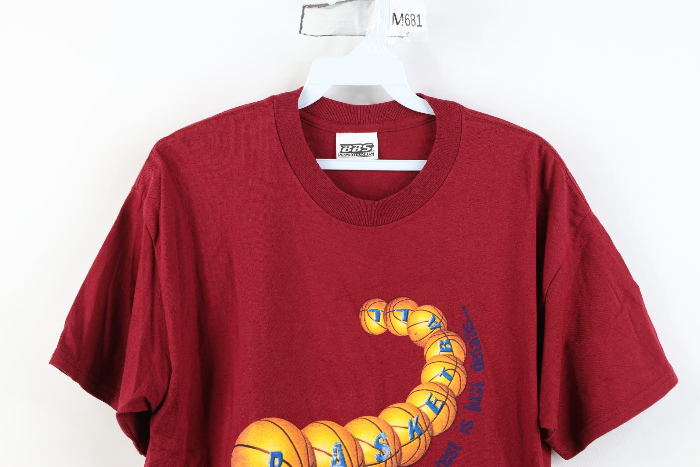 Vintage Vintage 90s Spell Basketball Short Sleeve T-Shirt Red Cotton Size US S / EU 44-46 / 1 - 2 Thumbnail