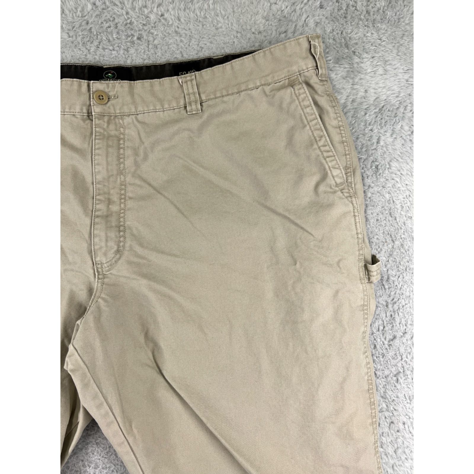 Vintage RedHead Pants Men Khaki 48x24 Cotton Canvas Flat Front Regular Regular Beige Adjustable? Size US 32 / EU 48 - 6 Thumbnail