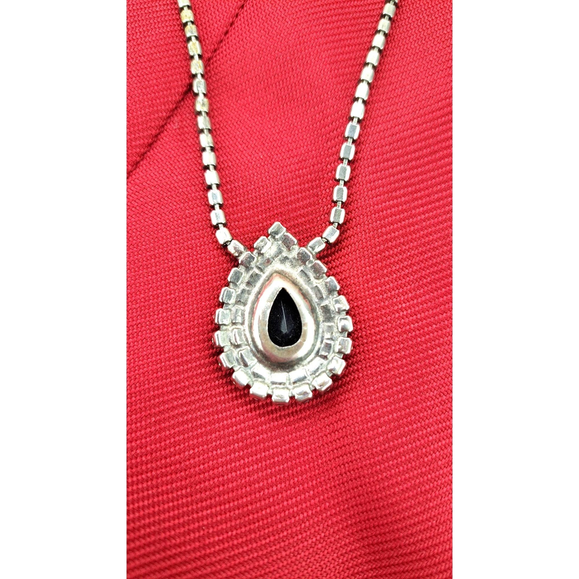Other Vintage Rhinestone Clear Black Necklace Costume Teardrop Size ONE SIZE - 4 Thumbnail