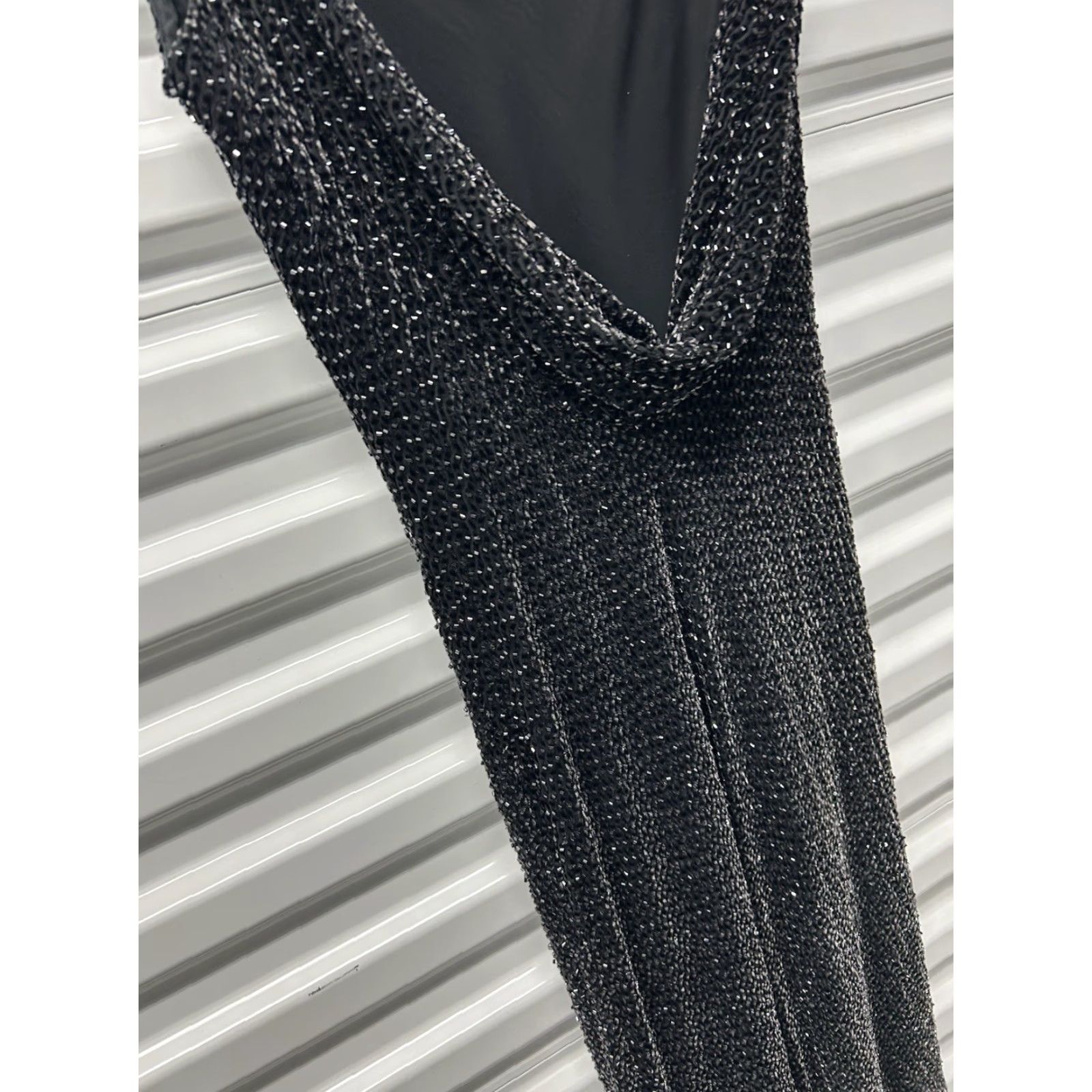 Vintage Women Barbara Katz Designer Gunmetal Sequin Formal Gown LongDress Size 6 Sequin Accents Ball Gown Long Sleeve Vintage Size M / US 6-8 / IT 42-44 - 7 Thumbnail