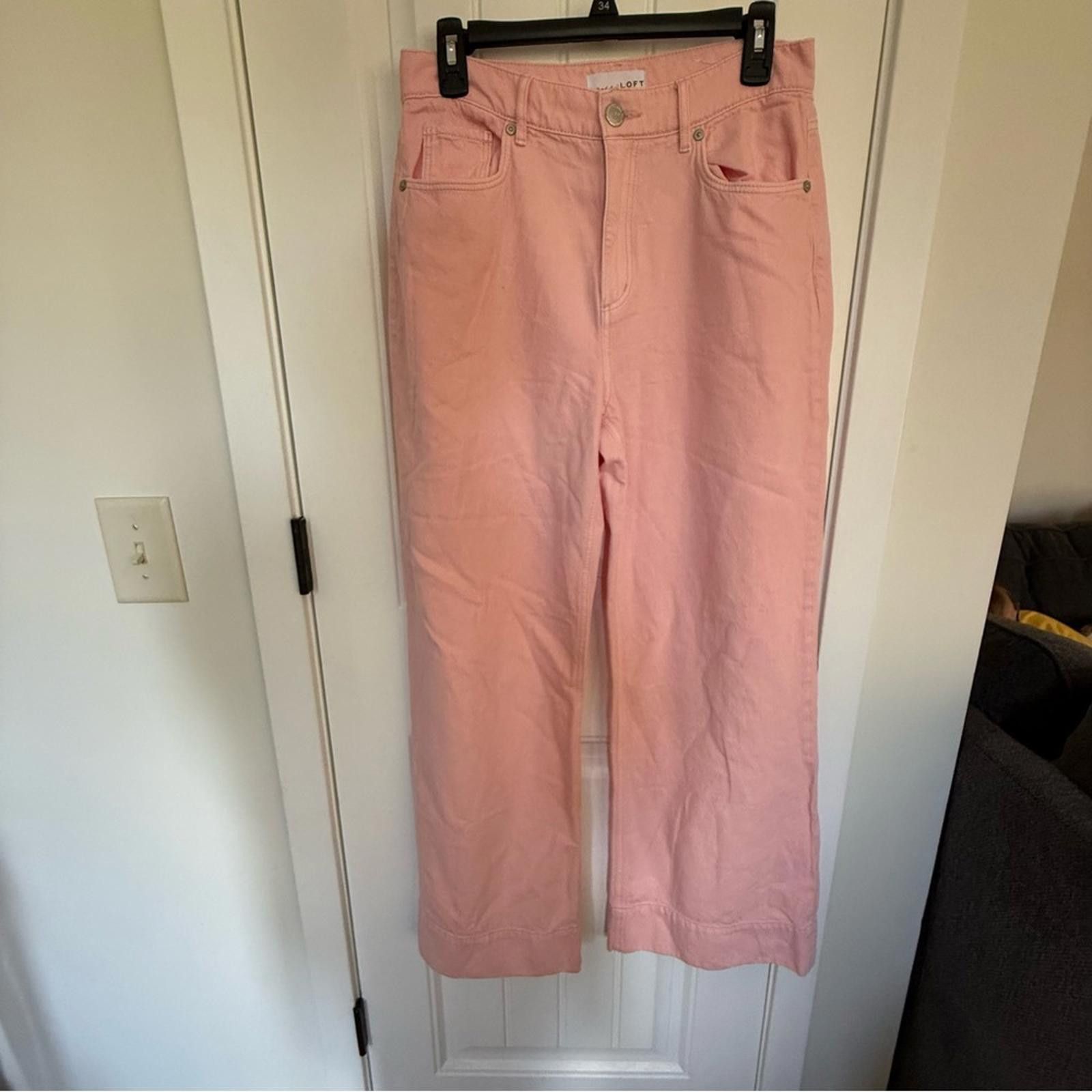 Other LOFT Pink High Waist Palazzo Jeans Size 27" / US 4 / IT 40 - 1 Thumbnail