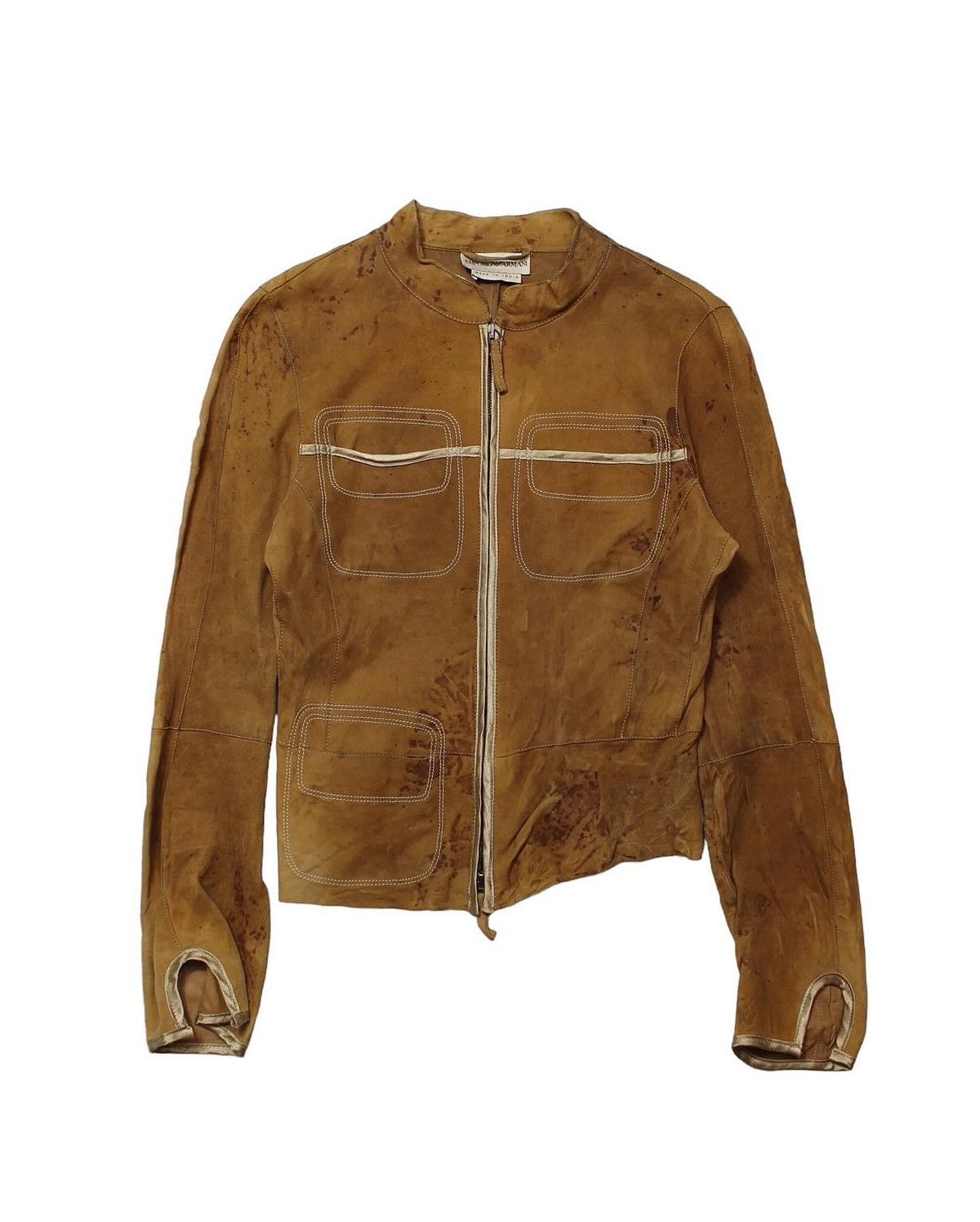 Emporio Armani 2002 Emporio Armani Leather Jacket Size S / US 4 / IT 40 - 1 Thumbnail