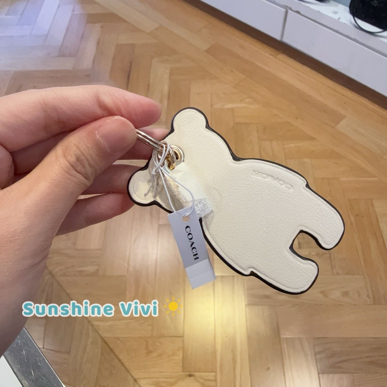 Coach NWT COACH CF156 Leather Bear Keychain Bag Charm White Size ONE SIZE - 3 Thumbnail