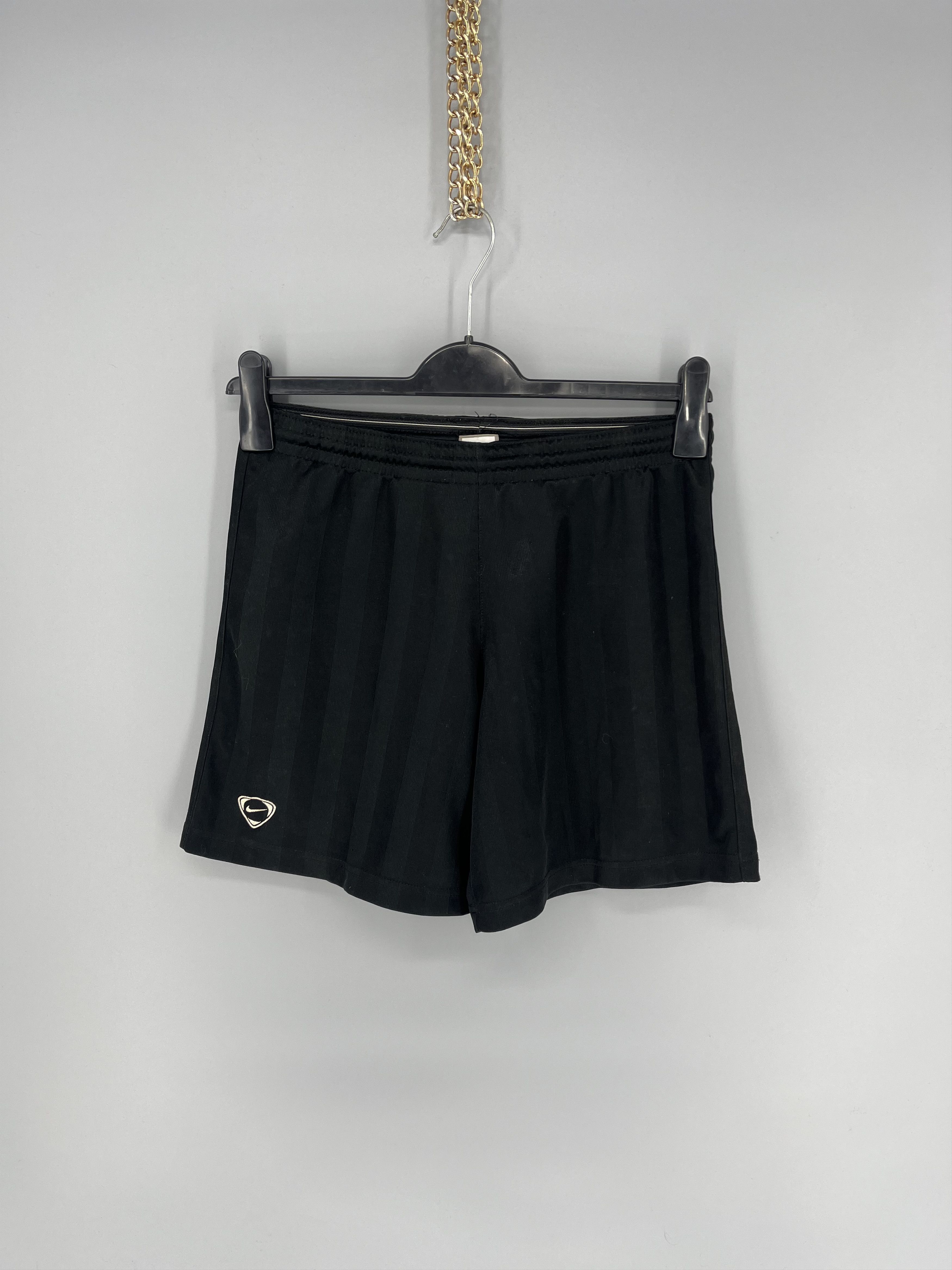 Nike 90s Vintage Nike Black Nylon Mini Swoosh Shorts Travis Style Size US 30 / EU 46 - 1 Thumbnail
