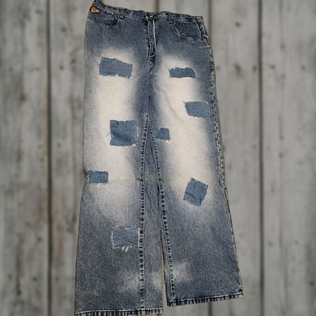 Akademiks VINTAGE Akademiks Jeans Men 42x32 Blue Denim Patches Skater Hip Hop Baggy Grunge Jeans Size US 42 / EU 58 - 1 Thumbnail
