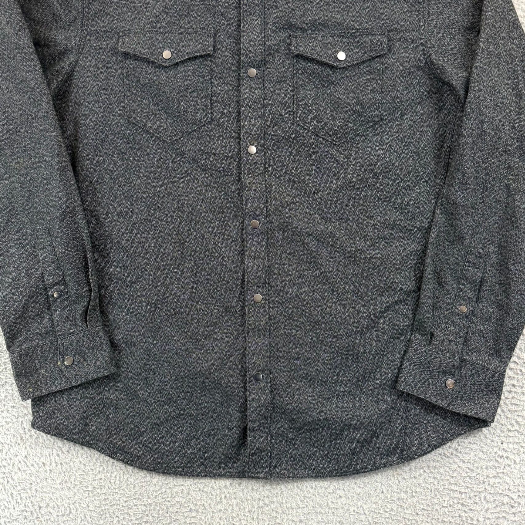 Banana Republic VINTAGE Banana Republic Shirt Men XL Black Slim Fit Dress Snap Button Preppy Long Sleeve Size 46R - 3 Thumbnail