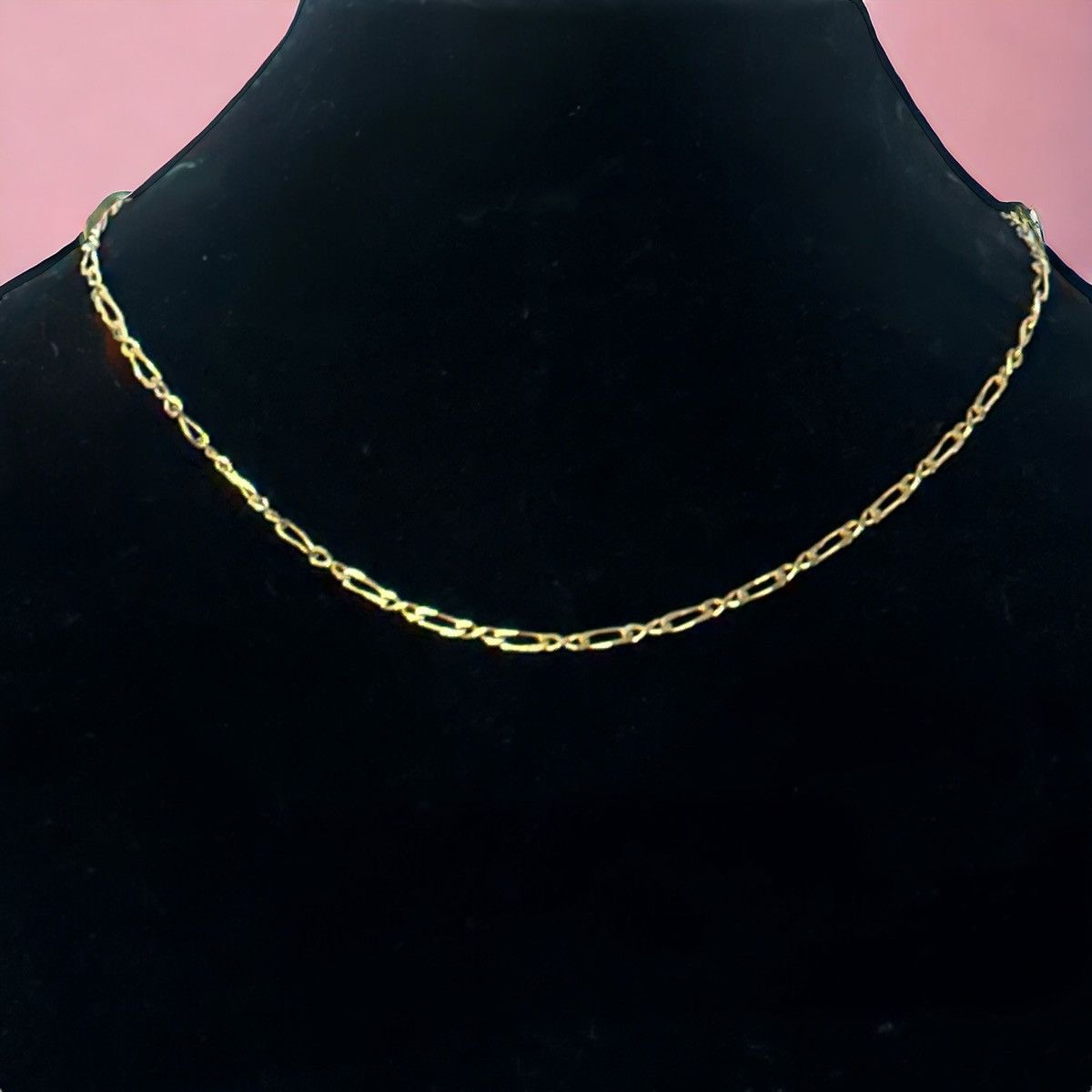 Vintage Vintage dainty gold tone figaro chain necklace Size ONE SIZE - 1 Thumbnail