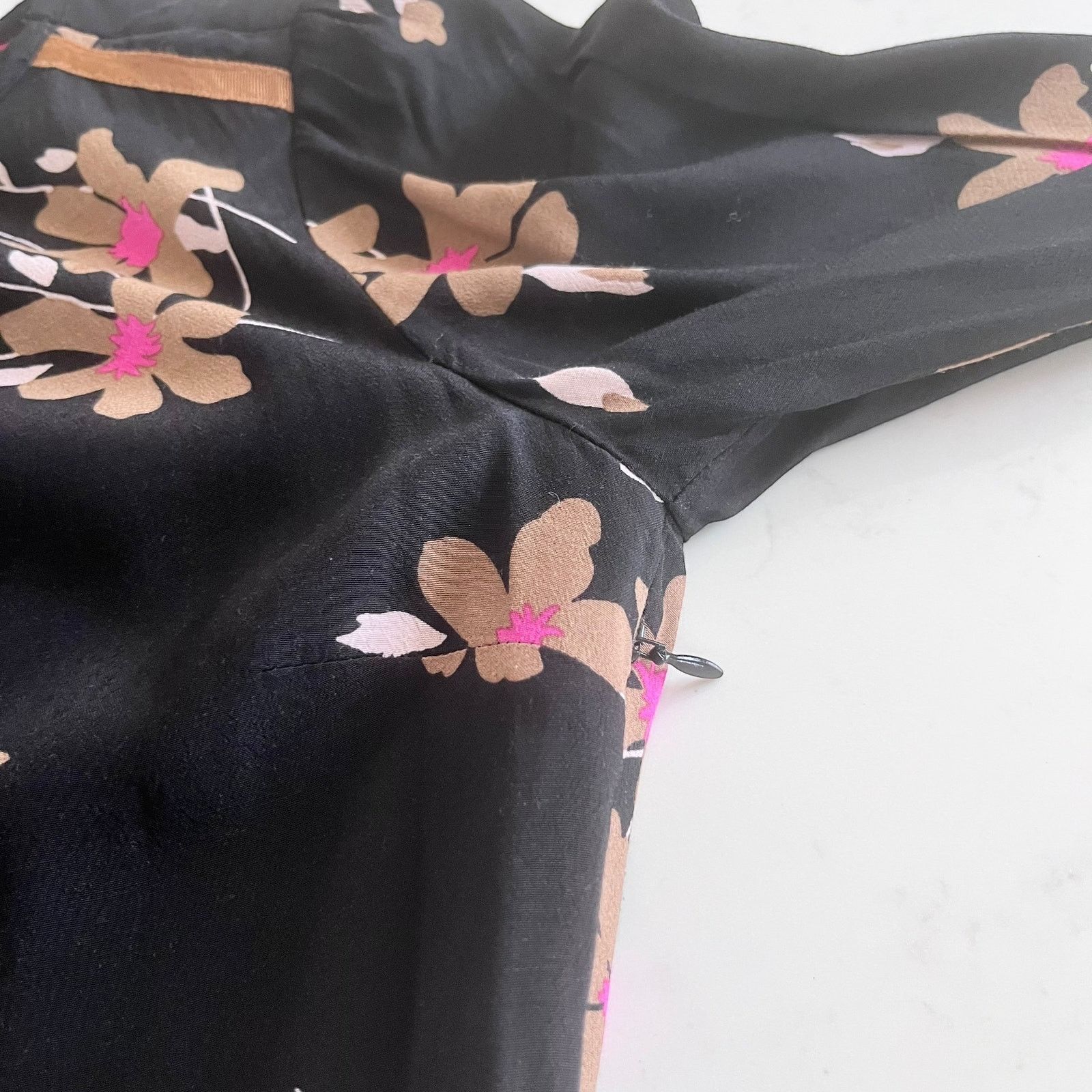 Boden Boden Mara Black Floral Print Shift Knee Length Dress Size M / US 6-8 / IT 42-44 - 6 Thumbnail