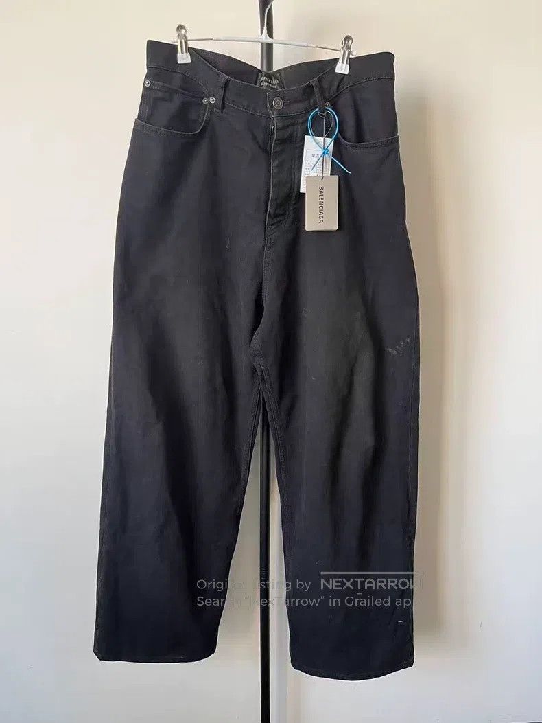 Balenciaga Balenciaga size S Solid Zipper Wide Leg Jeans Regular Fit Size US 27 - 1 Thumbnail