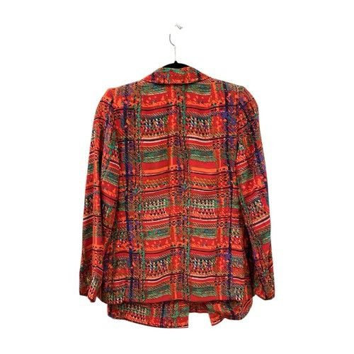 Handmade Hand Made Vintage 100% Silk Skirt Jacket Set Size L / US 10 / IT 46 - 5 Thumbnail