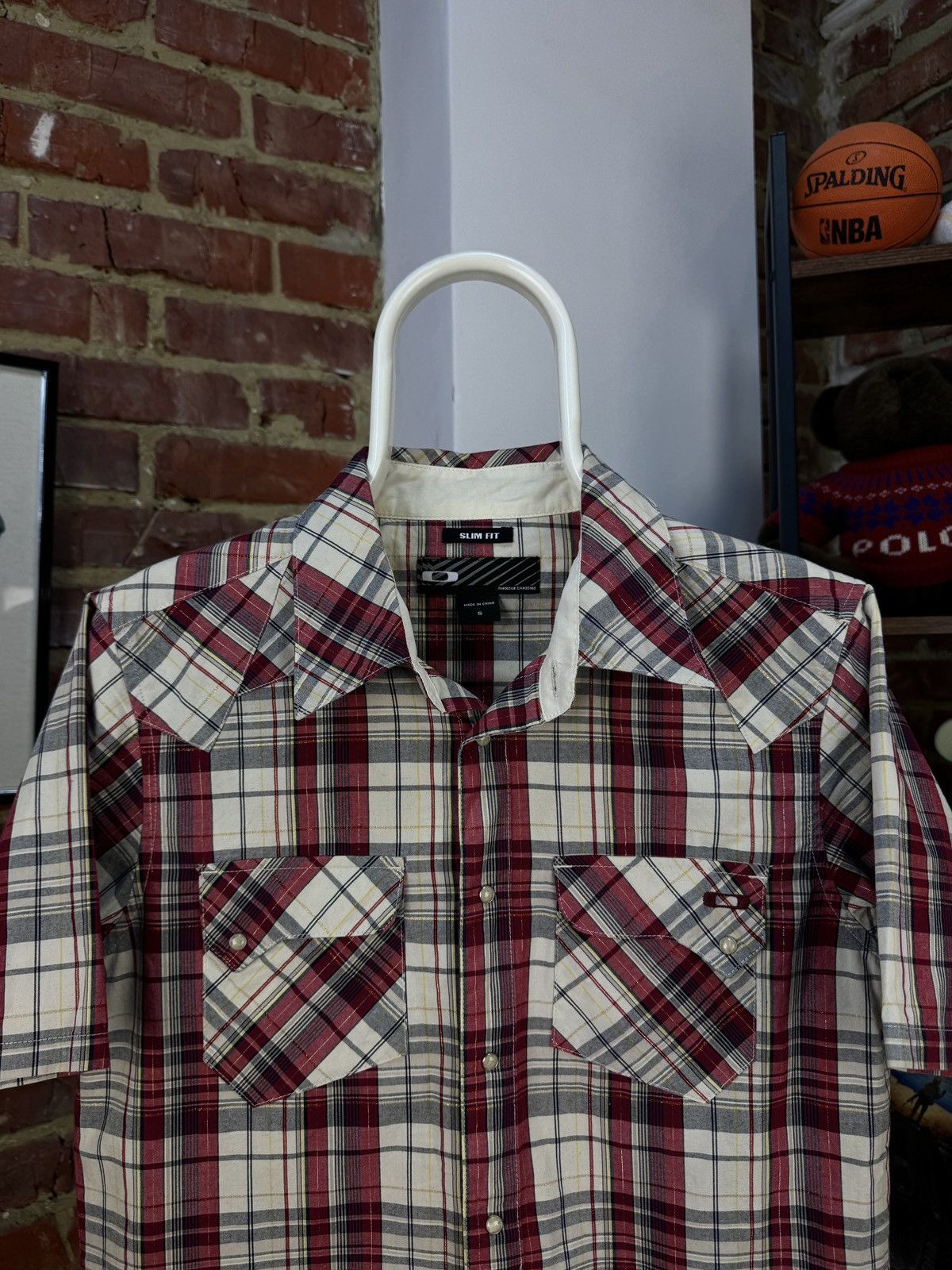 Oakley × Vintage OAKLEY Vintage Mens Short Sleeve Plaid Red Shirt Size US S / EU 44-46 / 1 - 4 Thumbnail