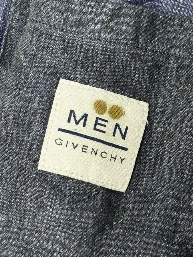 Givenchy 1990s Givenchy Navy Linen Trucker Jacket Size US M / EU 48-50 / 2 - 11 Thumbnail