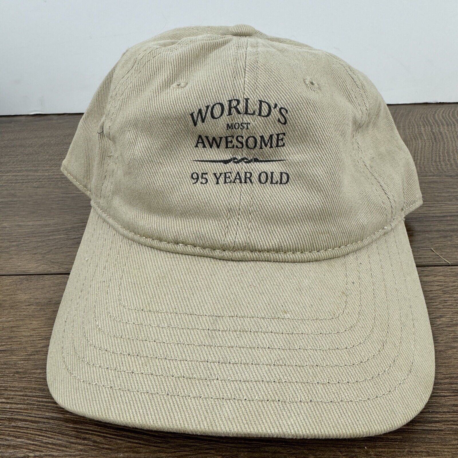 Other 95 Years Old Hat Worlds Awesome 95 Tan Brown Hat Adjustable Size ONE SIZE - 2 Thumbnail