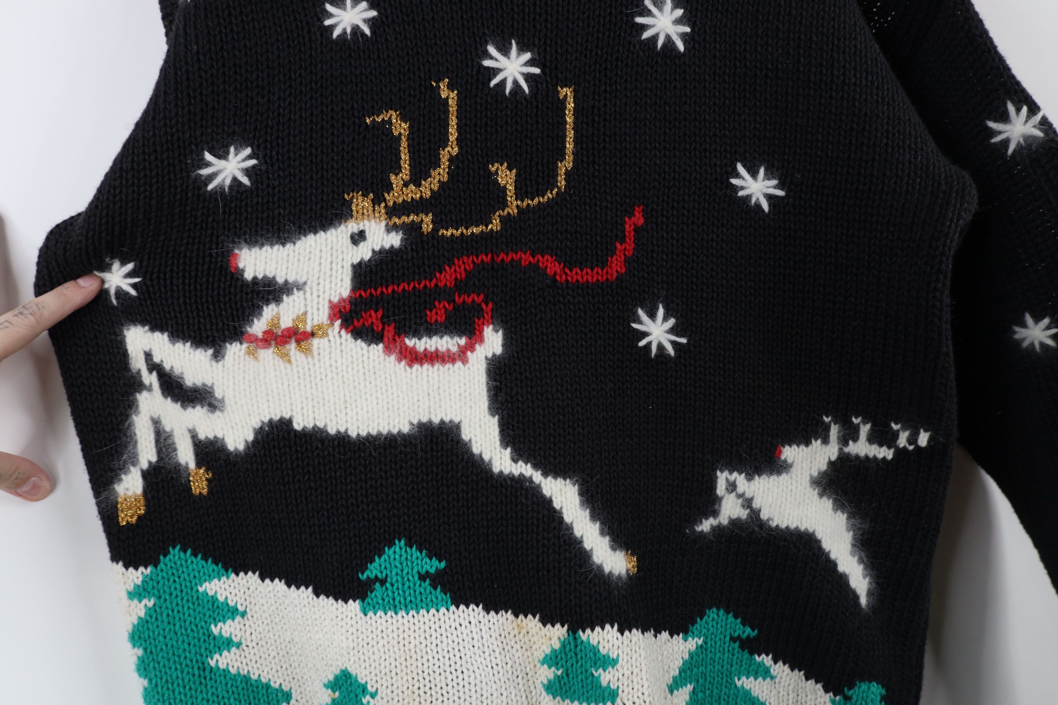 Vintage Vintage 90s Streetwear Christmas Reindeer Knit Sweater Size M / US 6-8 / IT 42-44 - 4 Thumbnail